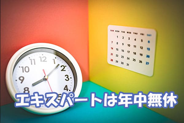 エキスパートは年中無休